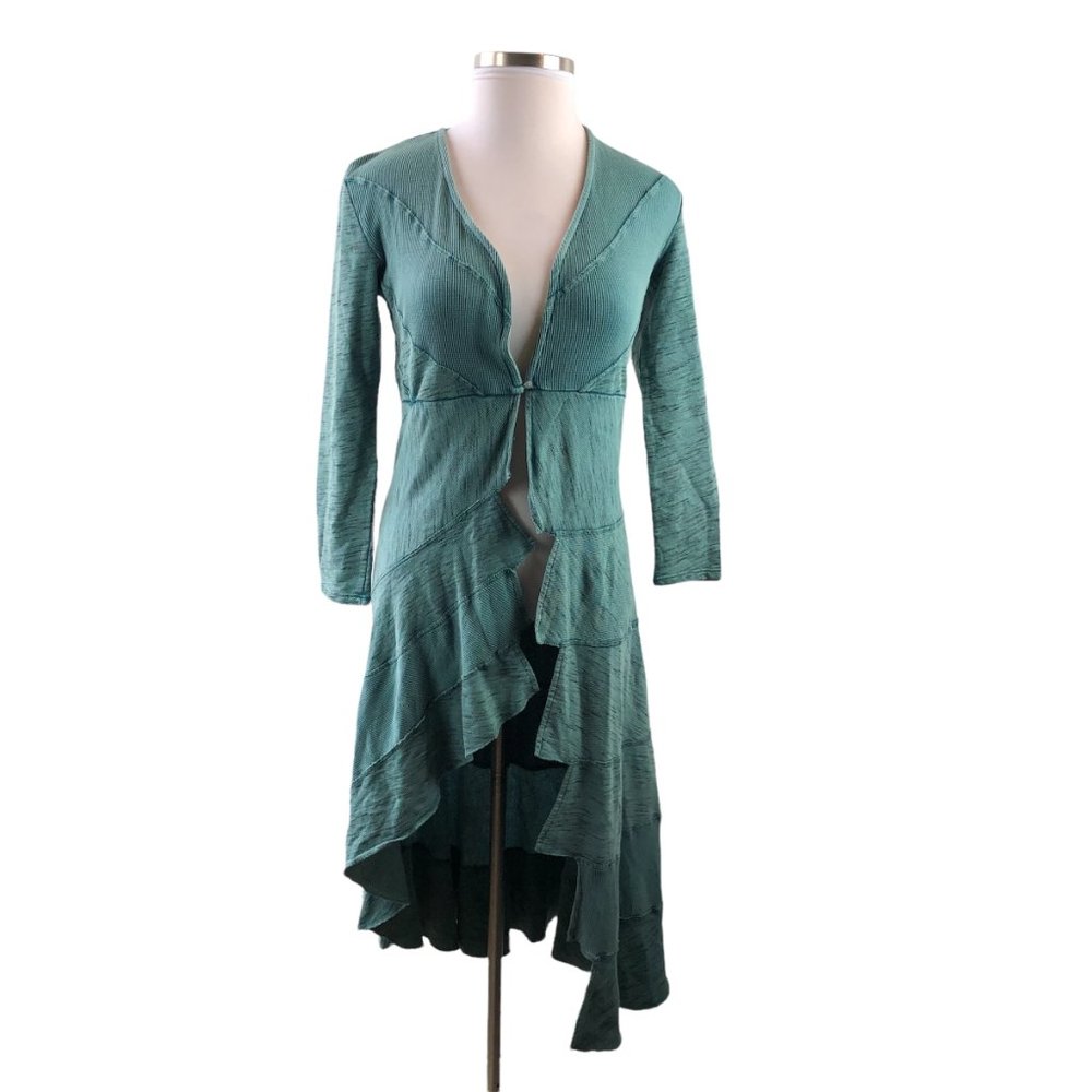 Soft Surroundings Thermal Duster Long Cardigan Green Size PS Petite S H12771 - Picture 14 of 16
